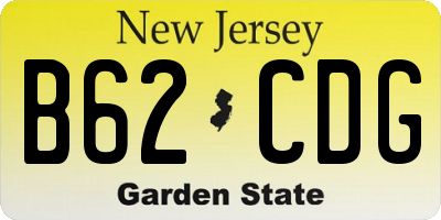NJ license plate B62CDG