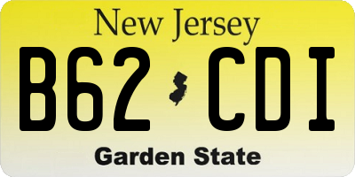 NJ license plate B62CDI