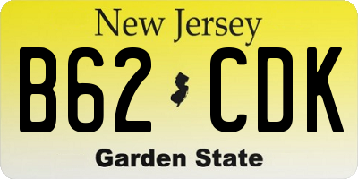 NJ license plate B62CDK