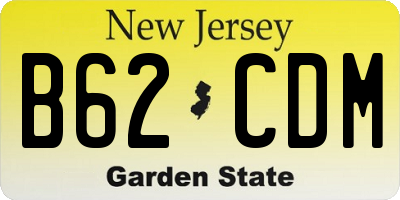NJ license plate B62CDM