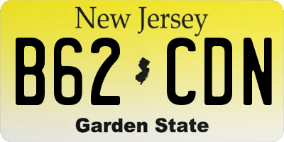 NJ license plate B62CDN
