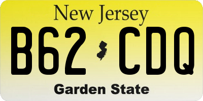 NJ license plate B62CDQ