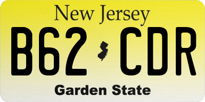NJ license plate B62CDR