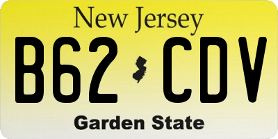 NJ license plate B62CDV