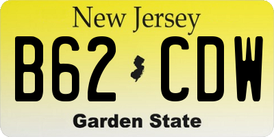 NJ license plate B62CDW