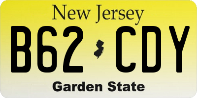 NJ license plate B62CDY
