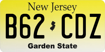 NJ license plate B62CDZ