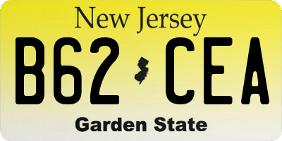 NJ license plate B62CEA