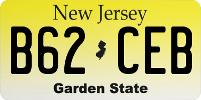 NJ license plate B62CEB