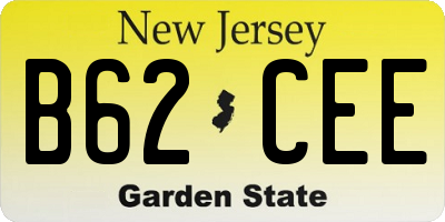 NJ license plate B62CEE