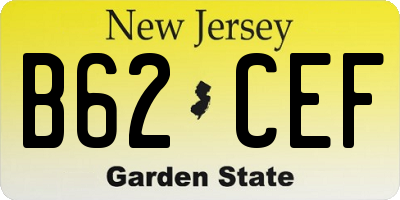 NJ license plate B62CEF
