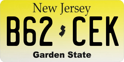 NJ license plate B62CEK