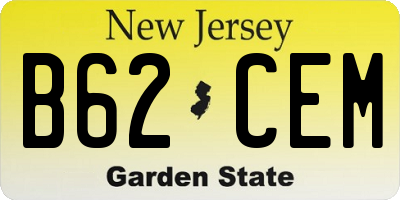 NJ license plate B62CEM