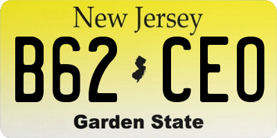 NJ license plate B62CEO