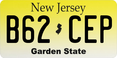 NJ license plate B62CEP