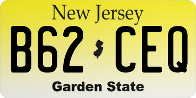 NJ license plate B62CEQ