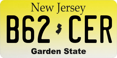 NJ license plate B62CER