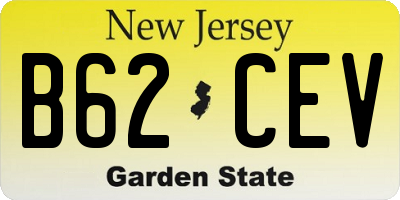 NJ license plate B62CEV