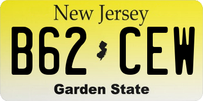 NJ license plate B62CEW