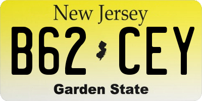 NJ license plate B62CEY