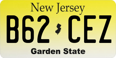 NJ license plate B62CEZ