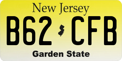NJ license plate B62CFB