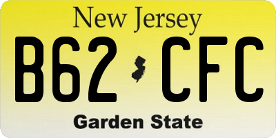 NJ license plate B62CFC