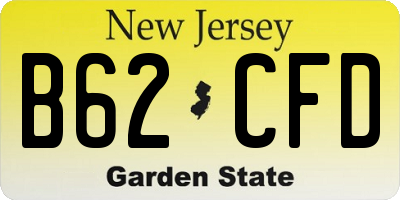 NJ license plate B62CFD
