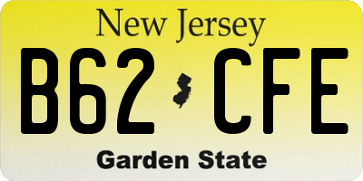 NJ license plate B62CFE