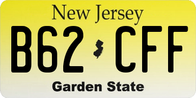 NJ license plate B62CFF