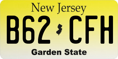 NJ license plate B62CFH