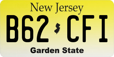 NJ license plate B62CFI