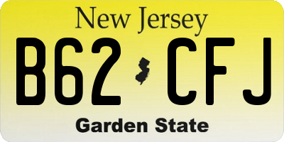 NJ license plate B62CFJ