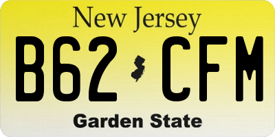 NJ license plate B62CFM