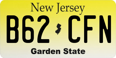 NJ license plate B62CFN