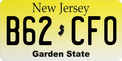 NJ license plate B62CFO