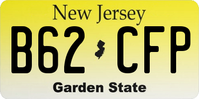 NJ license plate B62CFP