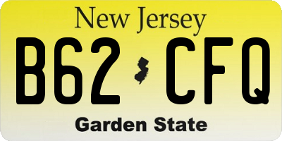 NJ license plate B62CFQ