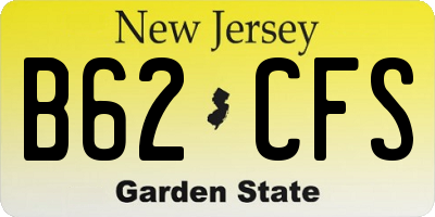 NJ license plate B62CFS