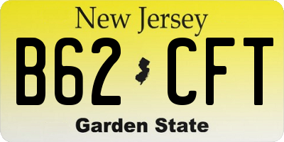 NJ license plate B62CFT