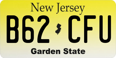 NJ license plate B62CFU