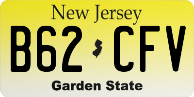 NJ license plate B62CFV