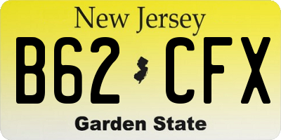NJ license plate B62CFX