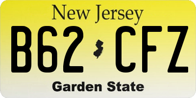 NJ license plate B62CFZ