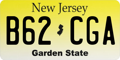 NJ license plate B62CGA
