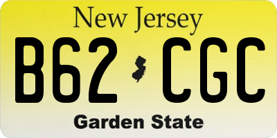 NJ license plate B62CGC