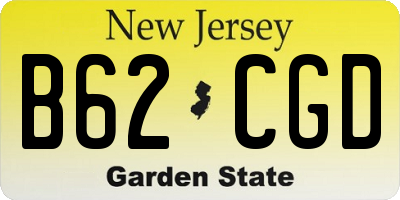 NJ license plate B62CGD