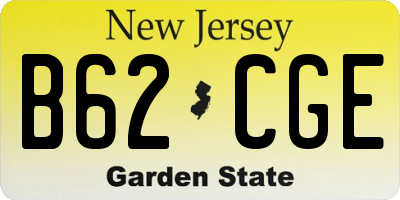 NJ license plate B62CGE