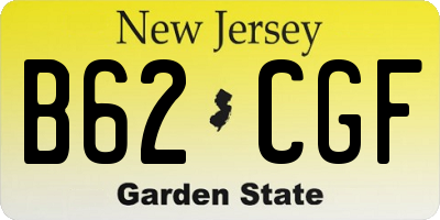NJ license plate B62CGF