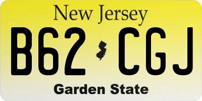 NJ license plate B62CGJ